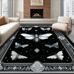 Monochromatic Butterfly Moth Pattern Rug