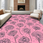 Whimsical Floral Scatter Pattern Rug