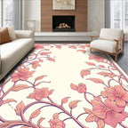 Pink Floral Vine Art Nouveau Rug