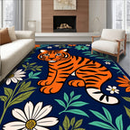 Tiger Floral Art Print Rug