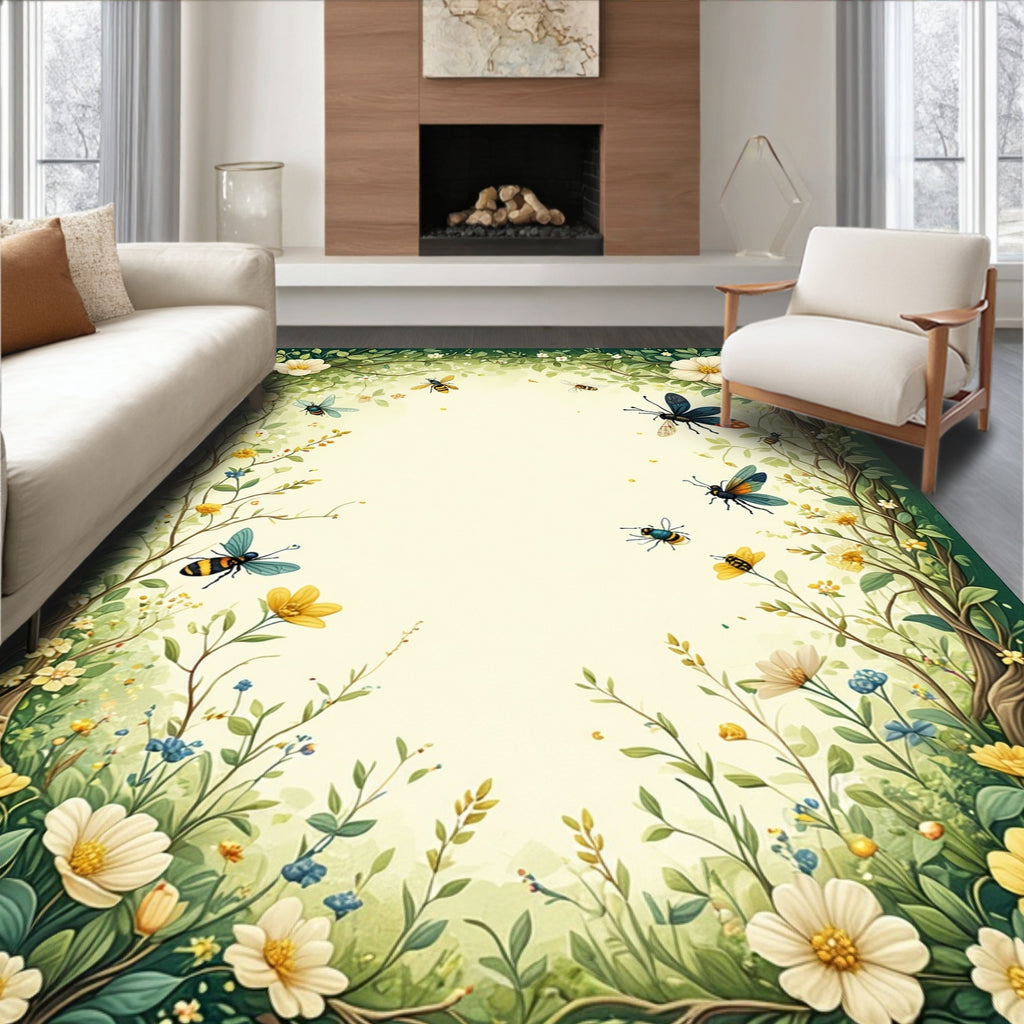Whimsical Garden Life Fantasy Design Rug