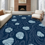 Seashell Wavy Line Pattern Design Rug
