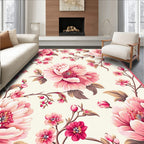 Vintage Pink Blossom Floral Design Rug