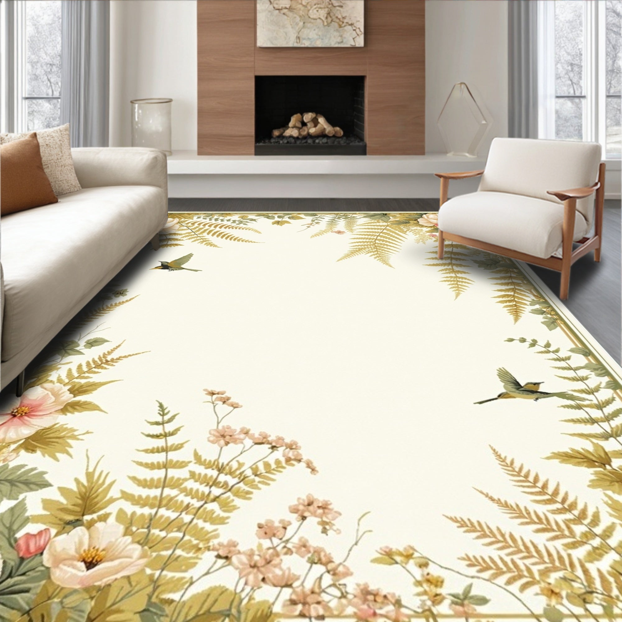 Botanical Garden Birds and Blooms Rug