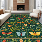 Enchanted Insect Floral Garden Design Rug