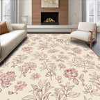 Delicate Blossom Branch Floral Pattern Rug