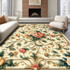 Ornate Floral Vine Pattern Rug