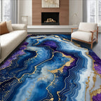 Deep Blue Purple Agate Swirl Rug