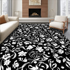 Floral Swirl Botanical Pattern Rug