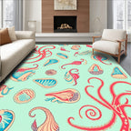Oceanic Tentacle And Shell Pattern Rug