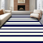 Classic Navy Ivory Stripe Pattern Rug