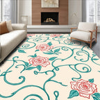 Vintage Rose Vine Floral Pattern Rug