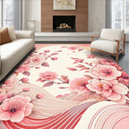 Delicate Pink Blossom Floral Pattern Rug