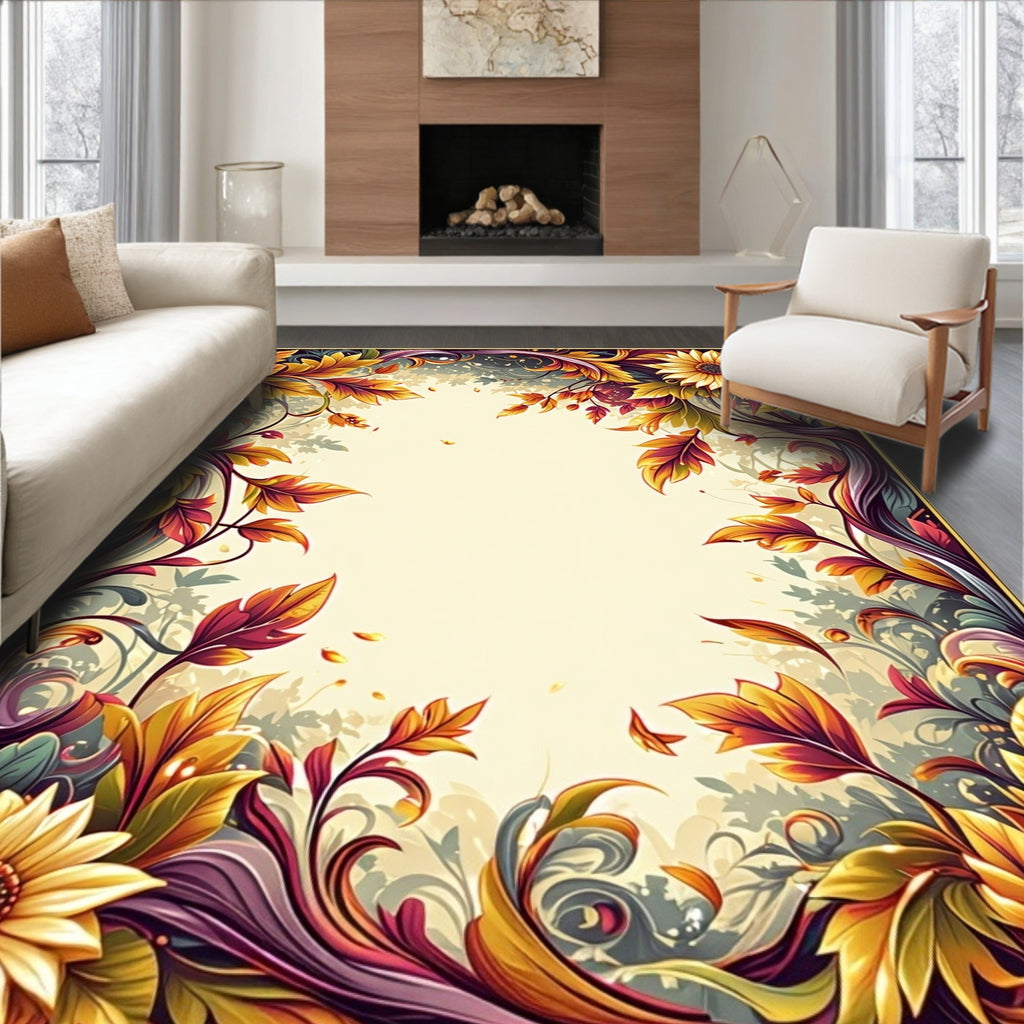Ornate Floral Vine Autumn Rug