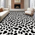 Black White Spotty Pattern Rug