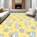 Blue Floral Abstract Pattern Rug