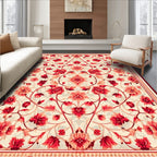 Crimson Garden Floral Medallion Rug