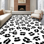 Black White Abstract Spots Pattern Rug