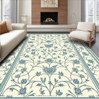 Blue Floral Vine Classic Pattern Rug