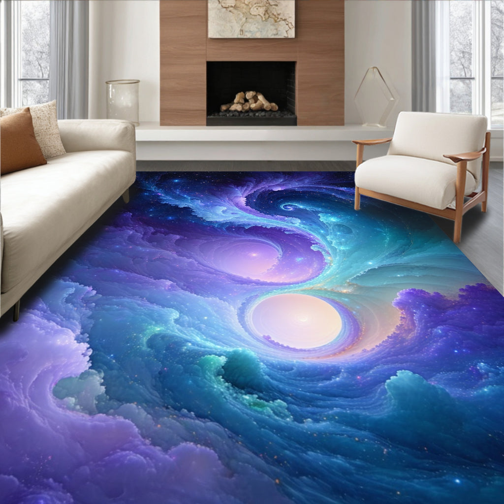 Nebula Swirl Cosmic Galaxy Rug