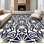 Art Nouveau Fan With Abstract Scrolls Rug