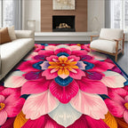 Vibrant Floral Mandala Pattern Rug