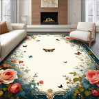 Floral Butterflies Garden Romance Rug