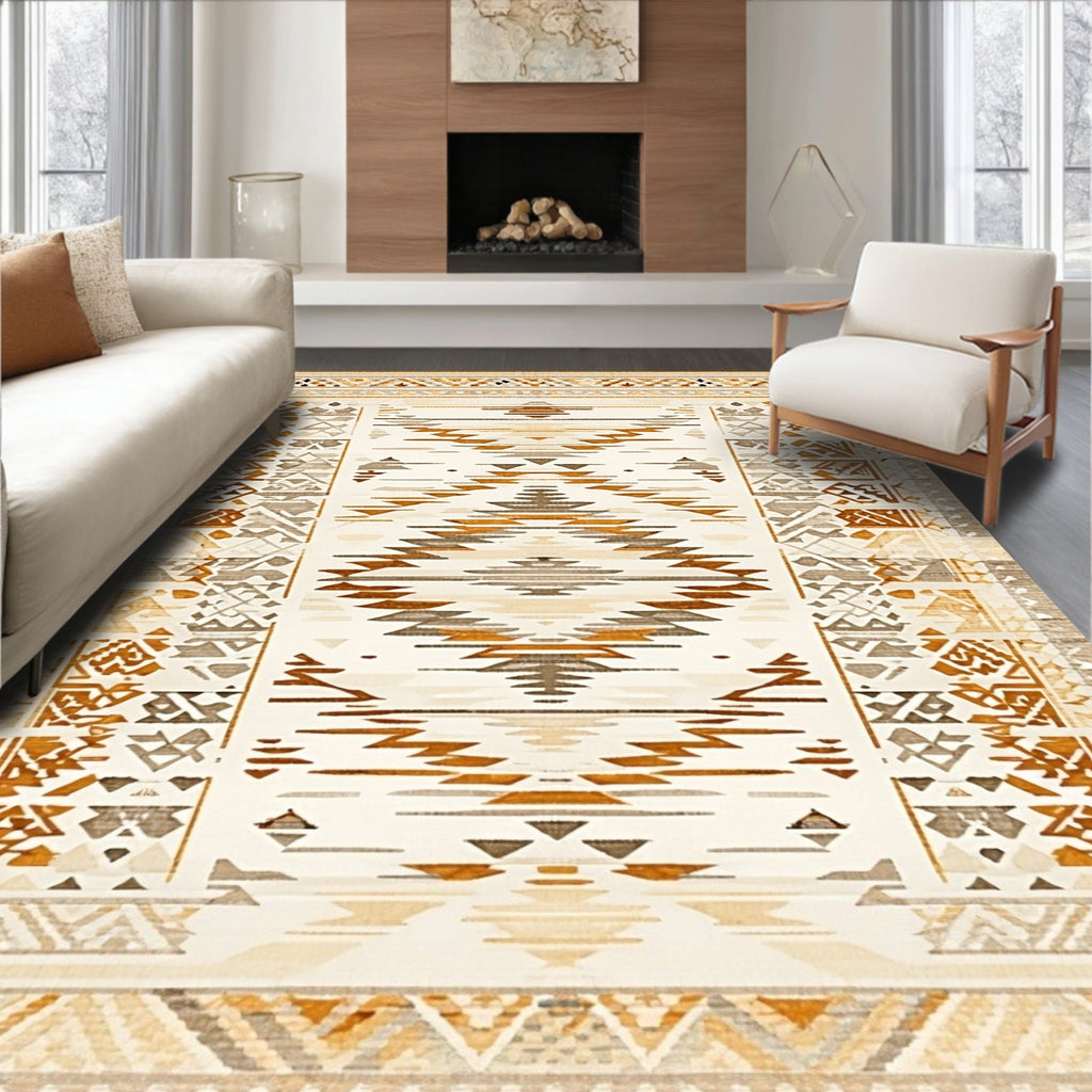 Tribal Geometric Warm Tones Rug
