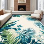 Tropical Botanical Leaf Design Rug