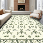 Green Floral Vine Symmetry Pattern Rug