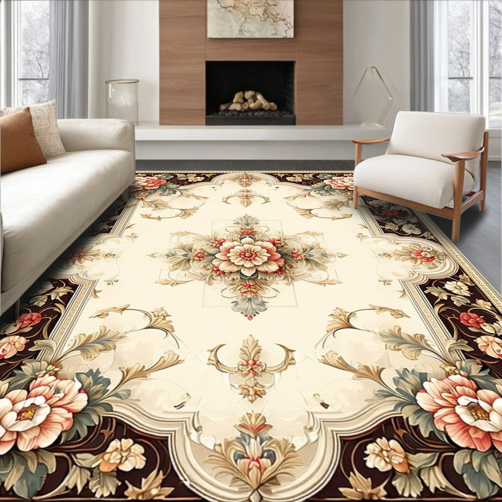 Ornate Floral Vintage Arrangement Rug