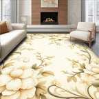 Elegant Floral Scrollwork Cream Rug