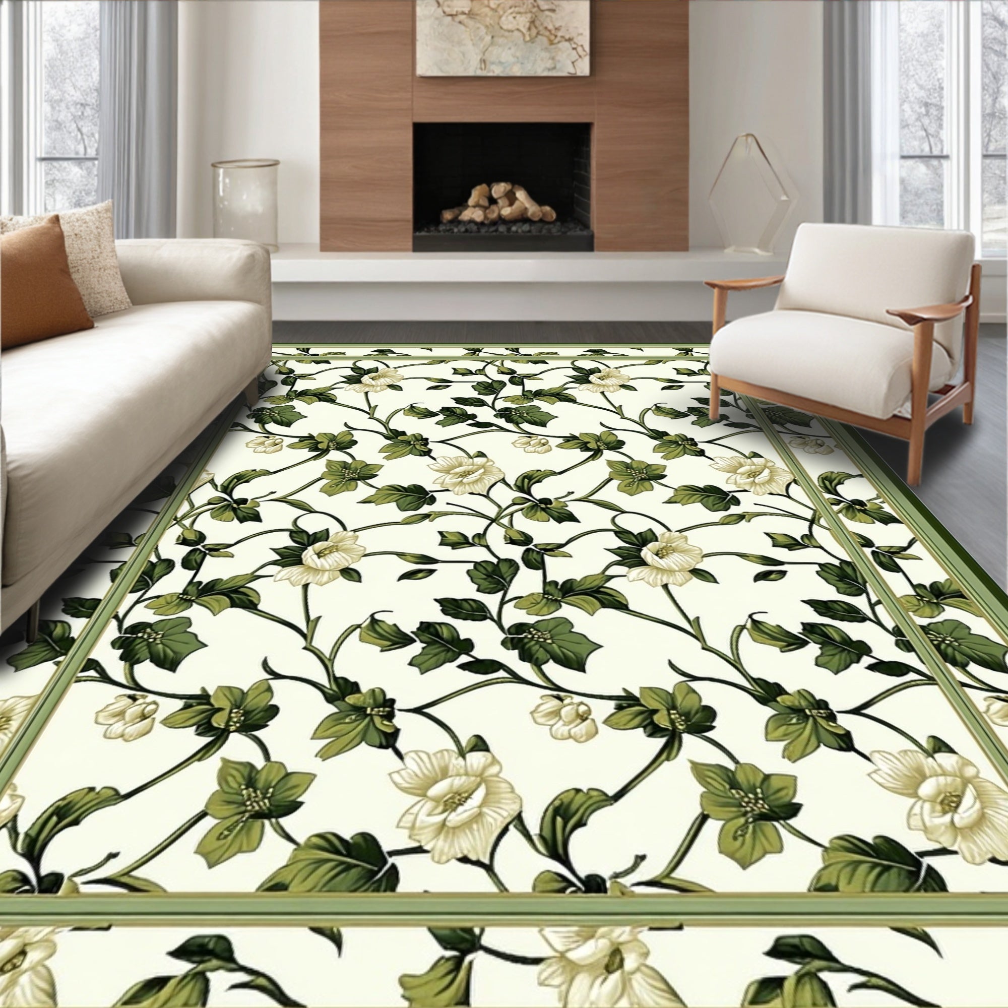 Classic Floral Vine Motif Rug