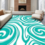 Teal Swirl Abstract Pattern Rug