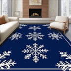 Deep Blue Snowflake Collection Rug