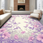 Floral Vine Pattern With Lilac Accents Rug
