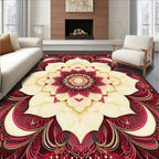 Crimson Flower Mandala Pattern Rug