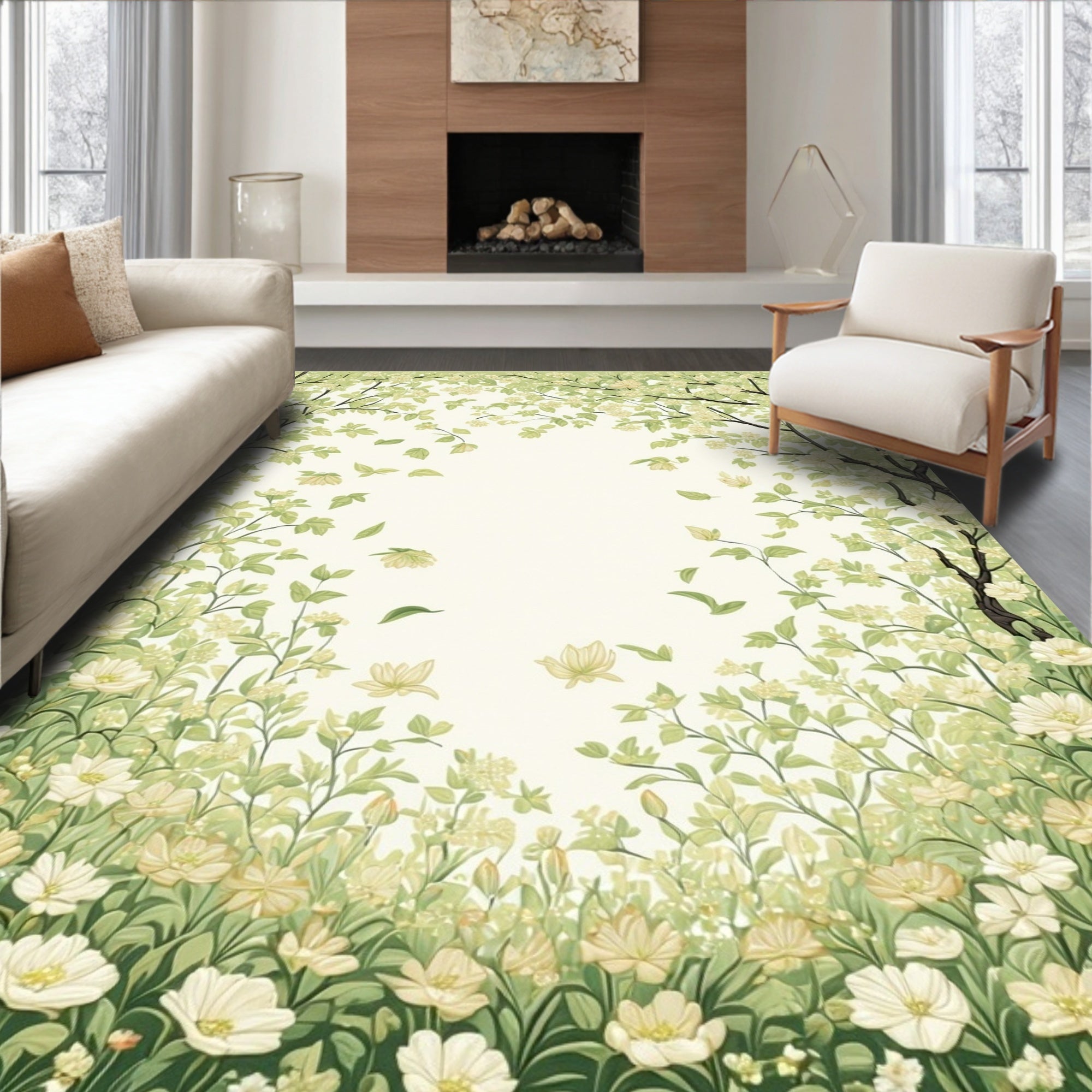 Spring Blossom Garden Pattern Rug