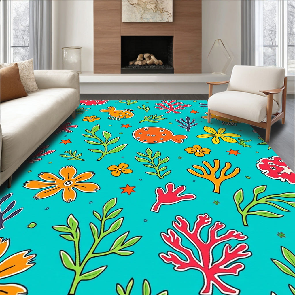 Whimsical Under The Sea Pattern Rug