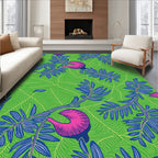 Vibrant Tropical Bloom Print Rug