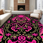 Bold Tiger Floral Pattern Rug
