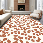 Abstract Brushstroke Pattern Terra Cotta Rug