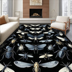 Arthropod Collection Black Background Design Rug