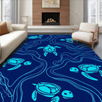 Ocean Turtles and Swirls Pattern Rug