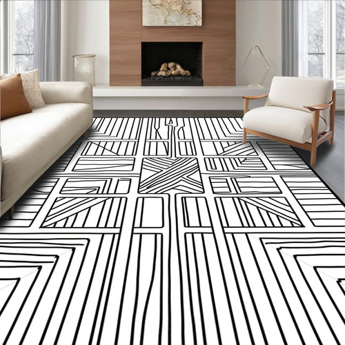 Abstract Geometric Intersecting Lines Rug