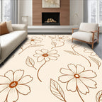 Minimalist Floral Outline Pattern Rug