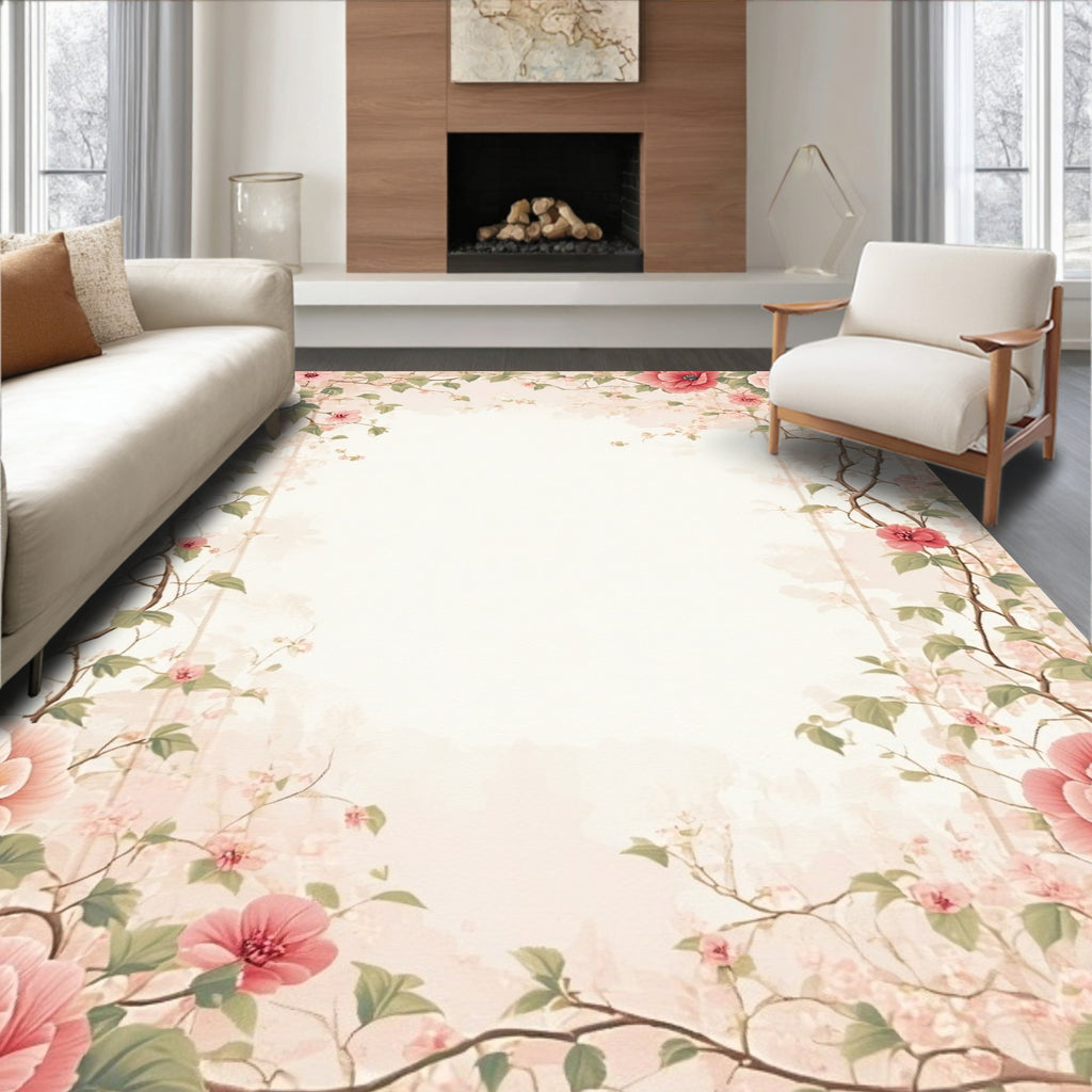 Floral Vine Botanical Pattern Rug