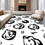 Abstract Ink Wash Shapes Design Rug