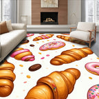 Sweet Treats Donut Croissant Pattern Rug