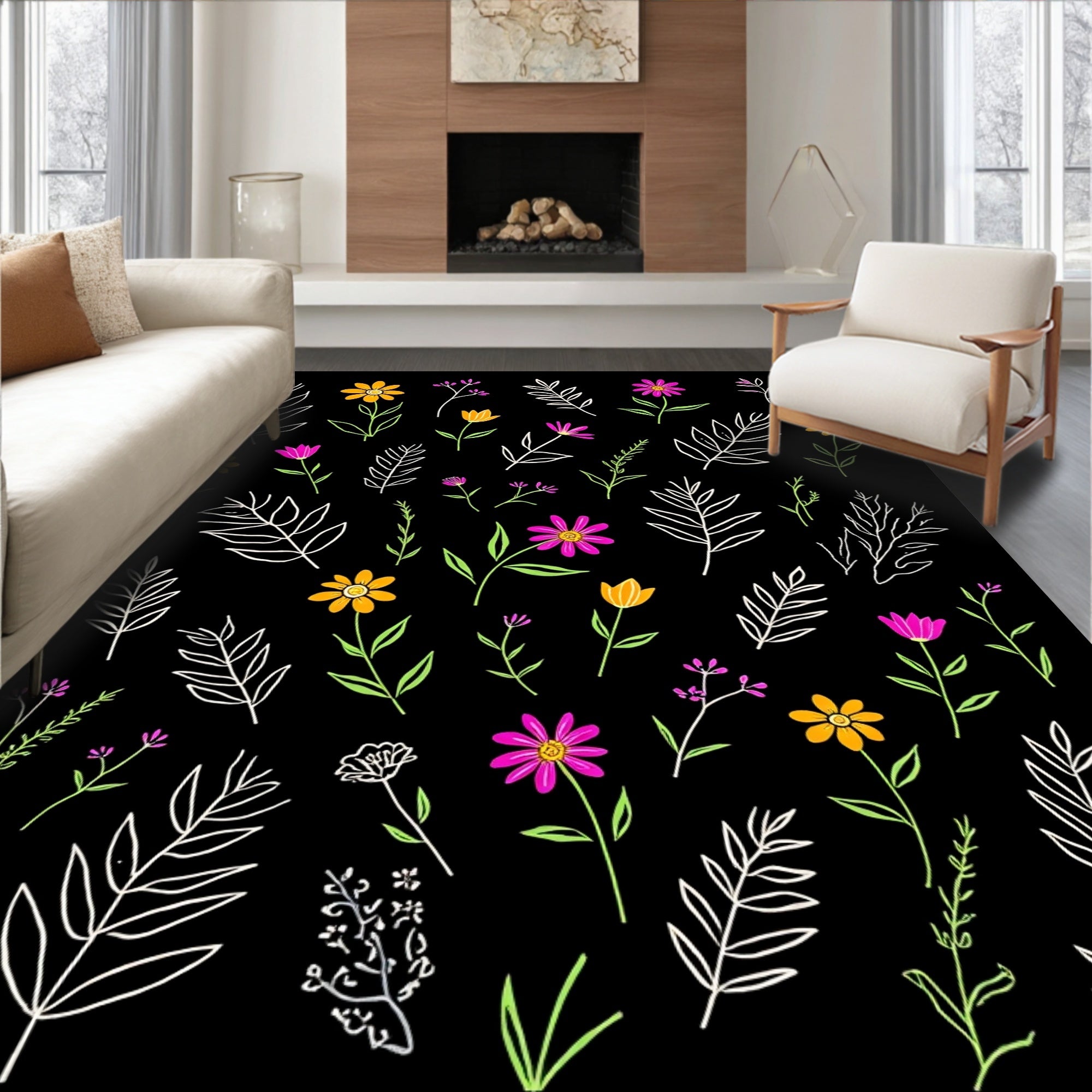 Floral Garden Print Rug
